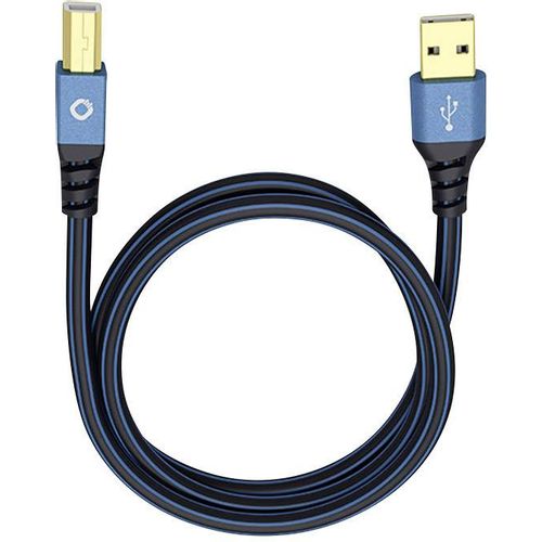 USB 2.0  [1x muški konektor USB 2.0 tipa a - 1x muški konektor USB 2.0 tipa b] 1.00 m plava boja pozlaćeni kontakti Oehlbach USB Plus B slika 2