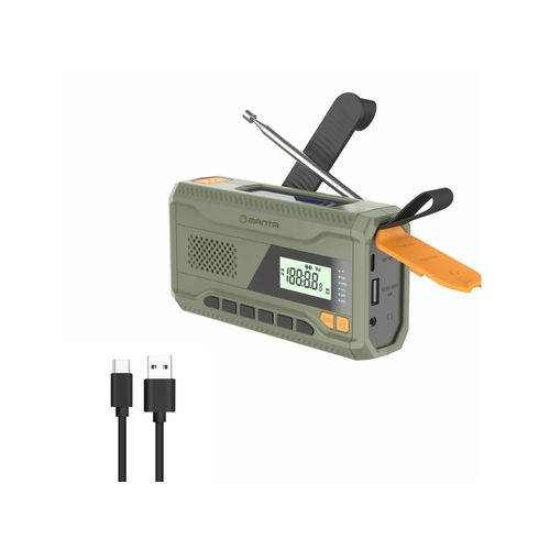 MANTA radio FM, AM, 3W, solarno+ručica+baterija+USB-C napajanje DYNAMO RDI401G slika 6