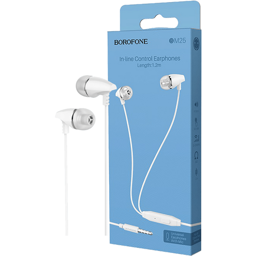 Borofone slušalice sa mikrofonom, bijela - BM25 Sound edge slika 1