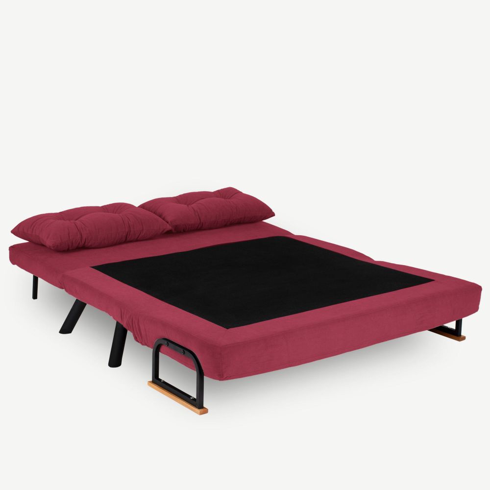 Sando 2-Seater - Maroon Dvosjed koji se pretvara u krevet slika 4