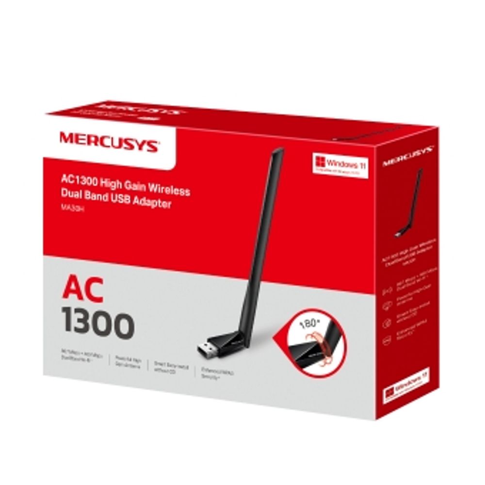 Mercusys MA30H AC1300 Wi-Fi USB Adapter sa Visokim Dobitkom slika 1