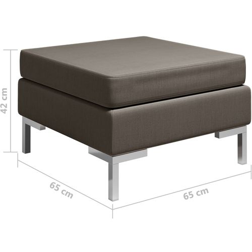 Modularni tabure s jastukom od tkanine smeđe-sivi slika 6
