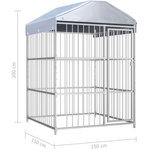 Vanjski kavez za pse s krovom 150 x 150 x 200 cm slika 15