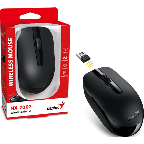 Genius NX-7007, bežični miš, crni 31030026403 slika 1