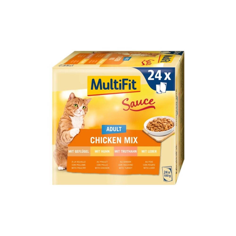 MultiFit Cat Adult mix piletina u umaku Multipack 24x100 g slika 1