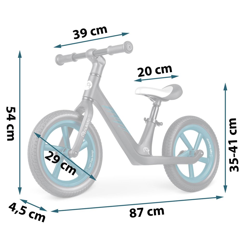 Nukido Light Flee bicikl bez pedala, crni slika 5