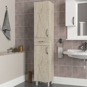 Selin 2 Doors 1 Drawer Travertine Bathroom Cabinet