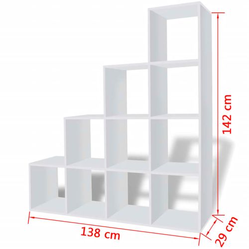 242550 Staircase Bookcase/Display Shelf 142 cm White slika 36