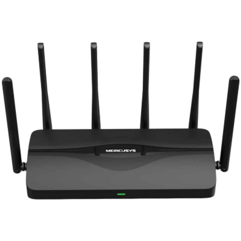 Mercusys MR47BE BE9300 Tri-Band Wi-Fi 7 Router, 574 Mbps at 2.4 GHz + 2880 Mbps at 5 GHz + 5760 Mbps at 6 GHz, 6× External Antennas, 1× 2.5 Gbps WAN port + 3× 2.5 Gbps LAN ports, MLO, 4096-QAM, OFDMA, 300+ devices, Beamforming, WPA3, MU-MIMO slika 1