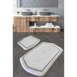 Genom - White White Acrylic Bathmat Set (2 Pieces)