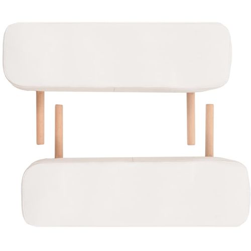 Sklopivi trodijelni masažni stol debljine 10 cm bijeli slika 39