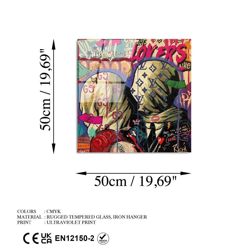 UV-838 - Dekorativna Slika od Kaljenog Stakla, Višebojna, 50 x 50 cm slika 7