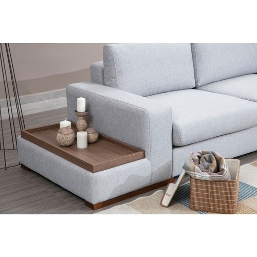 Atelier Del Sofa Kutna garnitura LOOP 4, siva - svjetlo siva, Loop 4 slika 10