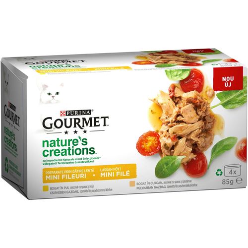 GOURMET Nature's creation Multipack, mini fileti piletina i puretina, 4x85 g slika 1
