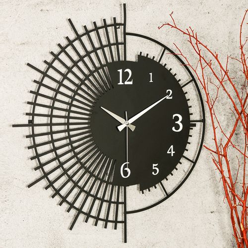 Stri New - Black Black Decorative Wall Clock slika 1
