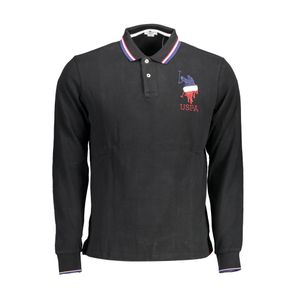 US POLO MEN'S LONG SLEEVED POLO BLACK