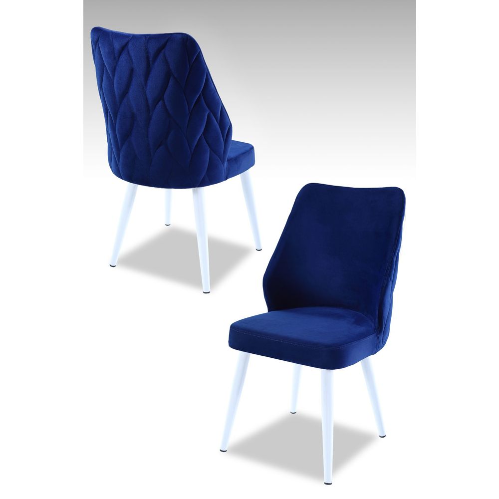 Pufi - Sax Blue, White Sax BlueWhite Set Stolica (2 Komada) slika 1