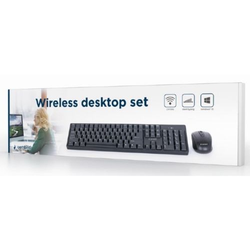 KBS-W-01 Gembird 2.4 GHz Slim Bezicni mis + tastatura US layout black slika 4