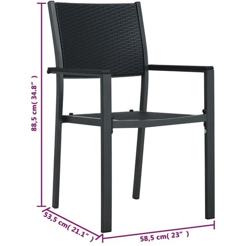 Vrtne stolice 4 kom crne plastične s izgledom ratana slika 30