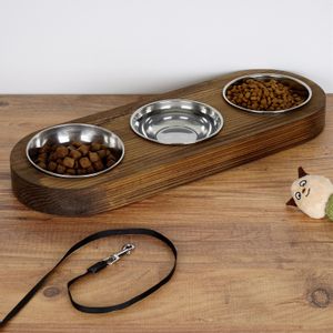 PET016 Walnut Pet Food Bowl