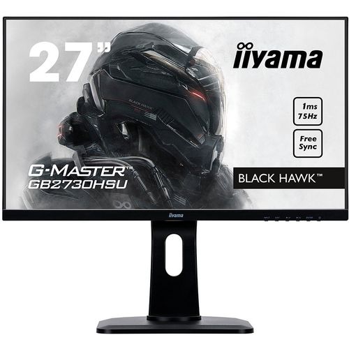 IIYAMA Monitor G-Master Black Hawk, 27" ETE Gaming, Ultra Slim, FreeSync, 1920x1080@75Hz, 300cd/m², VGA, DisplayPort, HDMI, 1ms, Speakers, USB-HUB (2x2.0), Black Tuner, Height adj. Stand slika 1