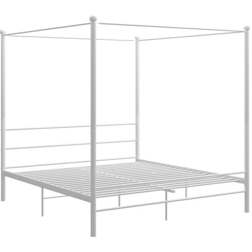 Okvir za krevet s nadstrešnicom bijeli metalni 200 x 200 cm slika 8
