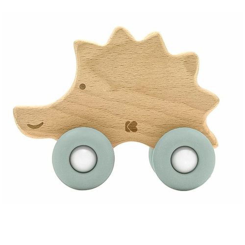 Kikka Boo Drvena igračka sa silikonskom glodalicom Jež Mint slika 1
