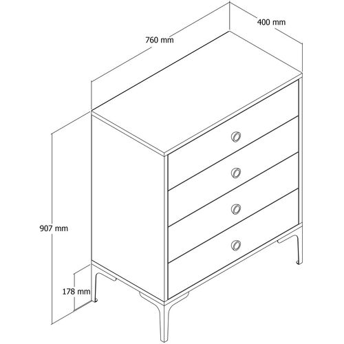 Lizbon 536 - Walnut, Anthracite Walnut
Anthracite Dresser slika 5