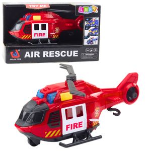 Vatrogasni helikopter sa svjetlima i zvukovima dizalice crvene boje
