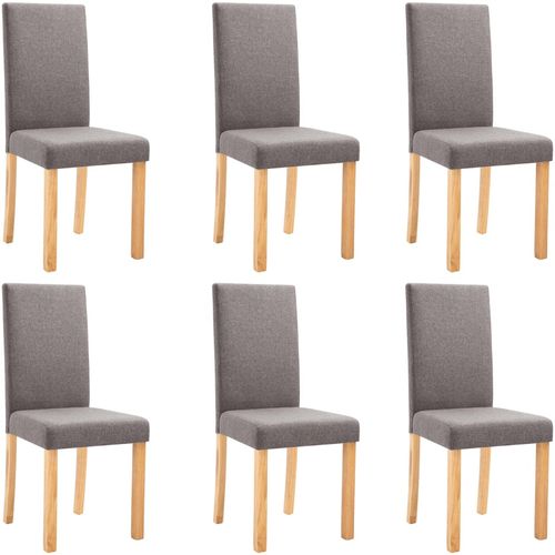Blagovaonske stolice od tkanine 6 kom smeđe-sive slika 2
