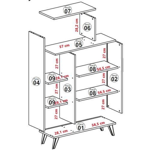 Hanah Home Form - White White Bookshelf slika 7