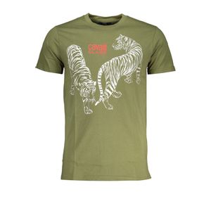 CAVALLI CLASS GREEN MEN'S SHORT SLEEVED T-SHIRT