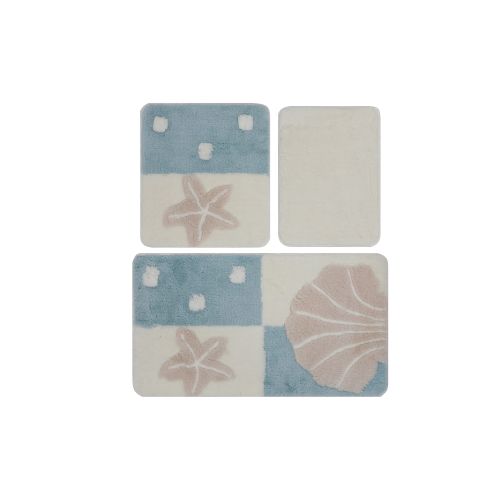 Deniz Yildizi - Blue  Multicolor Acrylic Bathmat Set (3 Pieces) slika 5