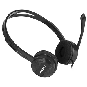 Natec NSL-1665 CANARY GO, Stereo Headset with Volume Control, 3.5mm Stereo, Black