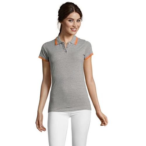 PASADENA WOMEN ženska polo majica sa kratkim rukavima - Grey melange, L  slika 1