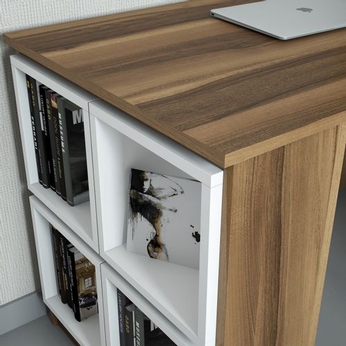 Woody Fashion Studijski stol, Box - Walnut, White slika 3