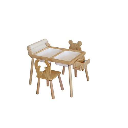 Woody Fashion Dječji stol set Roll and 2 Chairs - White slika 1