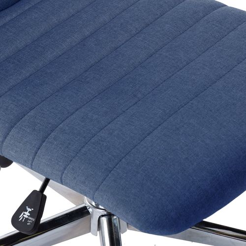 Okretna uredska stolica od tkanine plava slika 26