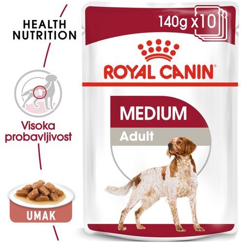 ROYAL CANIN SHN Medium adult vrećice za pse, potpuna hrana za odrasle pse srednje velikih pasmina (od 11 do 25 kg), od 12 mjeseci do 10 godina starosti, 10x140 g slika 6