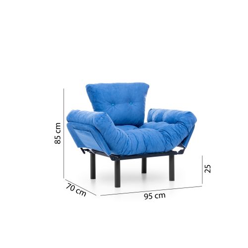 Atelier Del Sofa Fotelja, Plava, Nitta Single - Blue slika 12