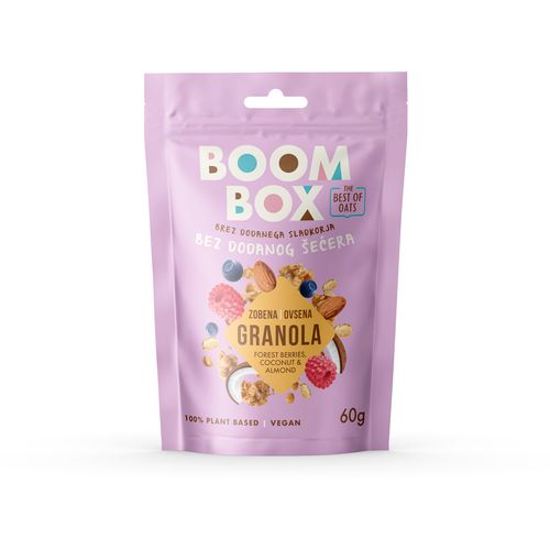 BOOM BOX OVSENA GRANOLA Šumsko voće-Kokos-Badem 60g slika 1