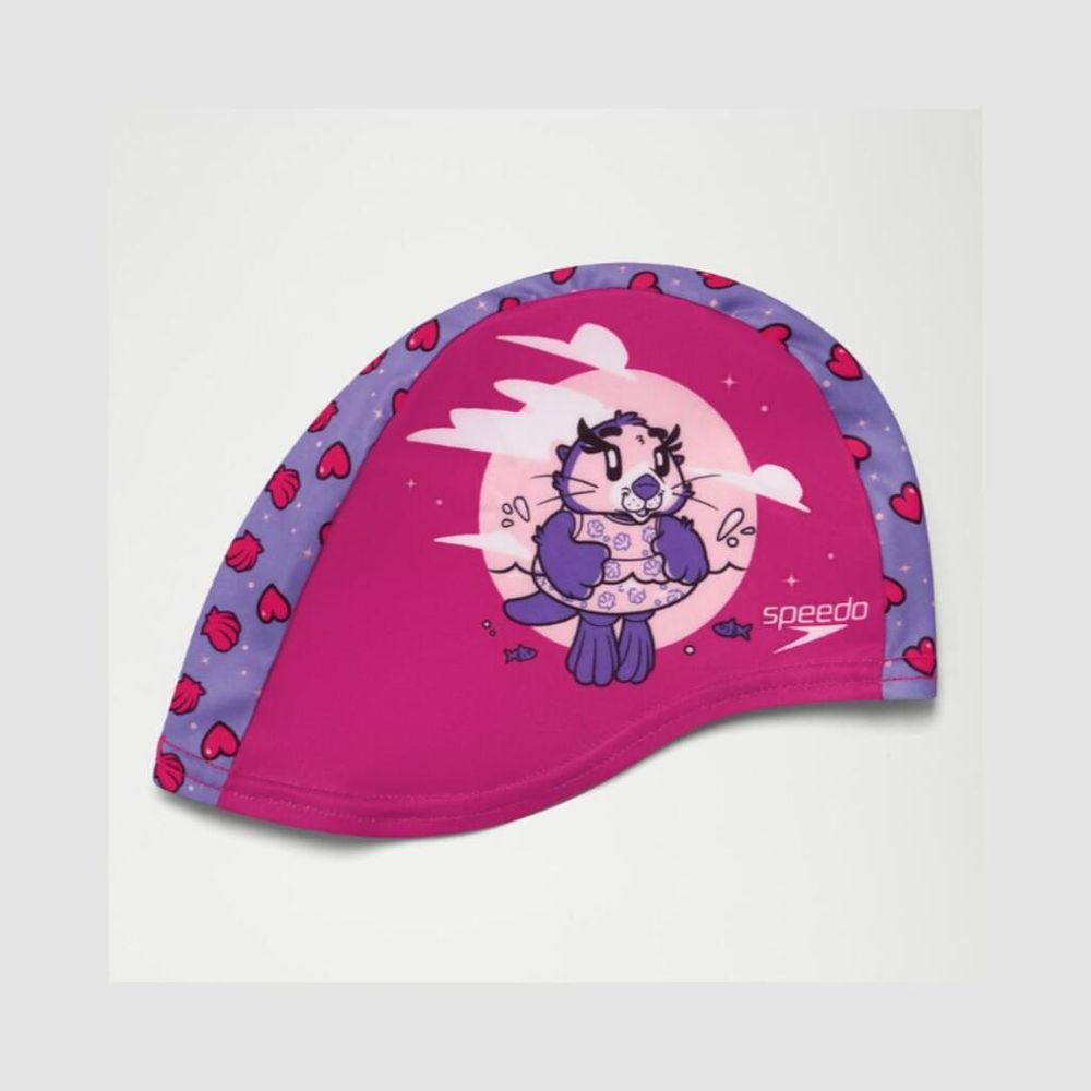 Speedo Dječija kapa za plivanje. PRINTED POLYESTER CAP IU Pink/Purple slika 2
