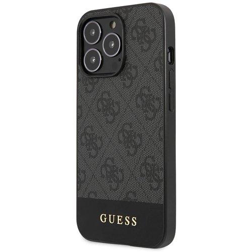 Maska Guess Hc PC/TPU 4G Pu Bottom Stripe za iPhone 15 Pro 6.1 siva (GUHCP15LG4GLGR) slika 1