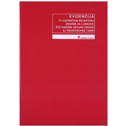 III-3-9 EVIDENCIJA O LIJEČNIČKIM RECEPTIMA IZDANIM ZA LIJEKOVE ŠTO SADRŽE OPOJNE DROGE ILI PSIHOTROPNE TVARI; Knjiga 100 stranica, 21 x 29,7 cm slika 2