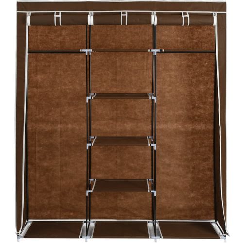 282454 Wardrobe with Compartments and Rods Brown 150x45x175 cm Fabric slika 6