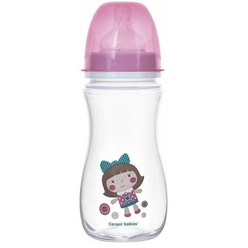 Canpol baby Flašica široki vrat, antikolik - Easy start- 300 ml - toys doll pink slika 1