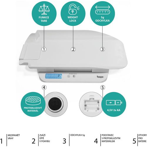 Zopa digitalna vaga s metrom za bebe slika 7
