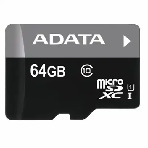 Micro SD Card 64GB AData + SD adapter AUSDH64GUICL10-RA1/ class 10 slika 1