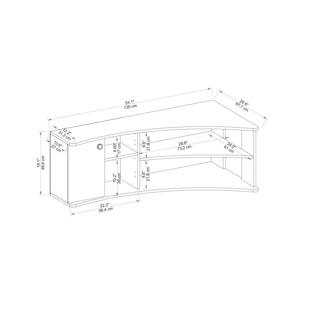 TV Stalak Termera - Atlantic Pine, Antracit slika 5