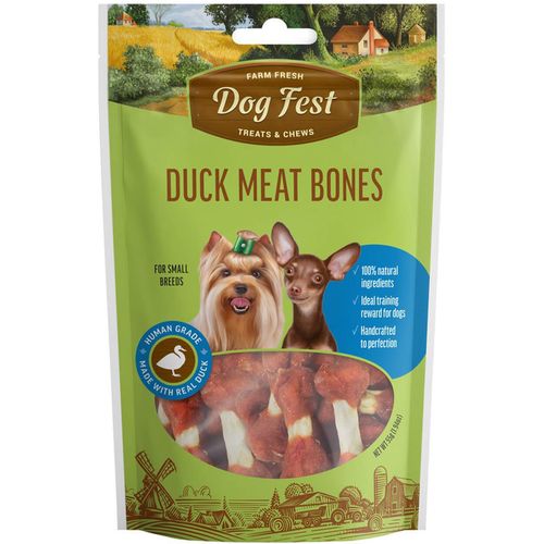 Dog Fest Duck Meat Bones, Small breed, poslastica za pse malih pasmina s pačetinom, 55 g slika 1